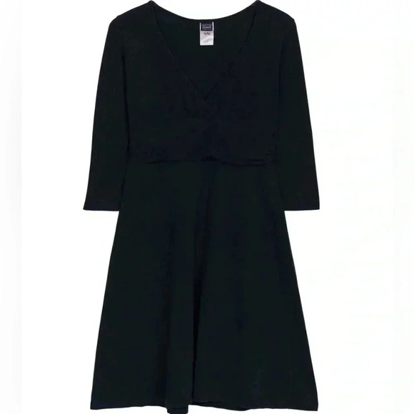 Patagonia Dresses & Skirts - Patagonia black casual organic cotton athletic mini 3/4  sleeve Margot dress M